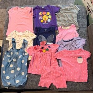 18M Toddler Girl Summer Clothing Bundle 10 Pieces Cat & Jack + Sets